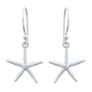 A pair of 925 sterling silver starfish dangle earrings