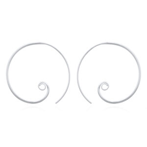 A pair of simple wire spiral 925 sterling silver drop earrings