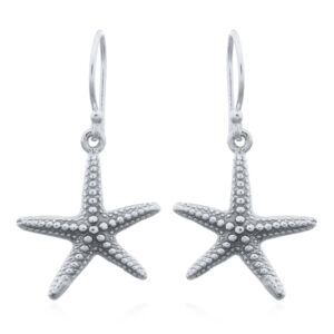 A pair of stunning sea starfish 925 sterling silver dangling earrings
