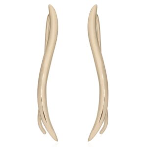 A pair of smooth tapered whoosh 925 gold plated ear line earrings