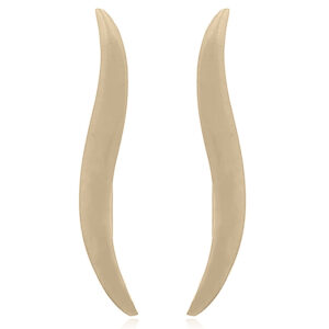 A pair of softly waved gold plated ear line earrings