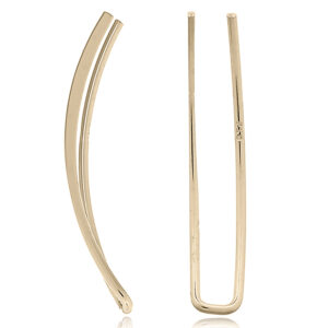 A pair of curly line gold ear line earrings