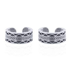 A pair of boho sterling silver pebble design cuff earrings