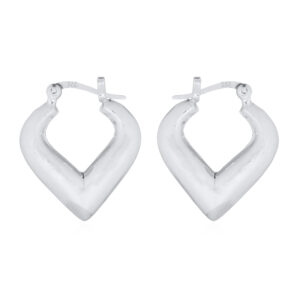 A pair of heart creoles sterling silver hoop earrings