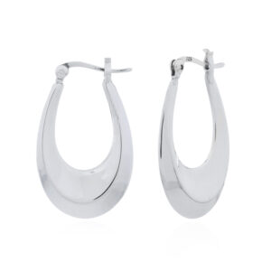 A pair of uneven edges hoops sterling silver