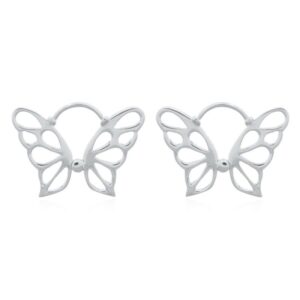 A pair of endearing attractive butterfly huggie earrings 925 silver