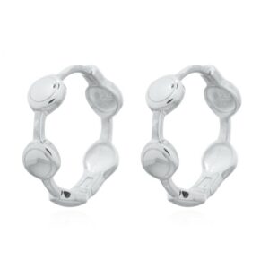 A pair of circle wheels linked 925 silver hoop earrings