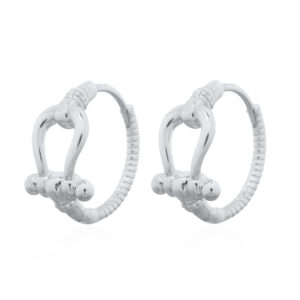A pair of twisted wire belt 925 sterling silver hoop earrings