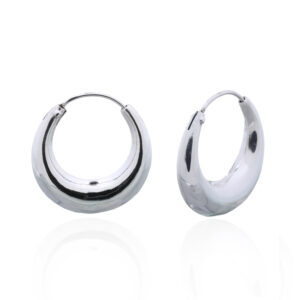 A pair of classic highly polished 925 silver hoop earrings