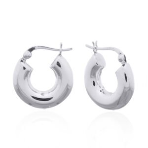 A pair of small chunky 925 silver hoop earrings