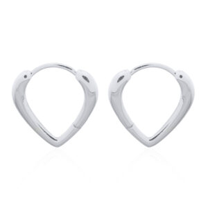 A pair of open heart sterling silver hoops