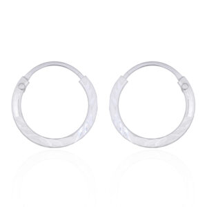 A pair of 10mm faceted 925 silver hoop earring