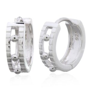 A pair of rope ladder sterling silver huggie hoops