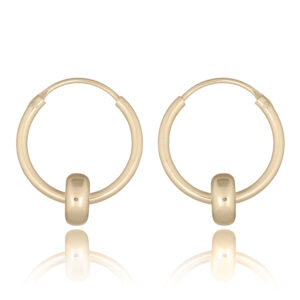 A pair of yellow gold twister in hoop earrings