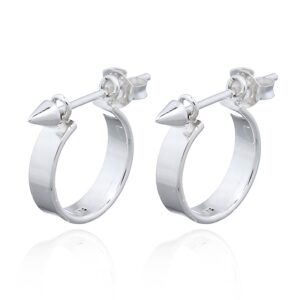 A pair of sterling silver arrow stud hoop earrings