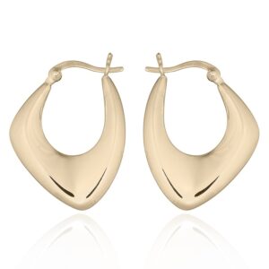 A pair of uneven hollow-scalloped gold plated earrings