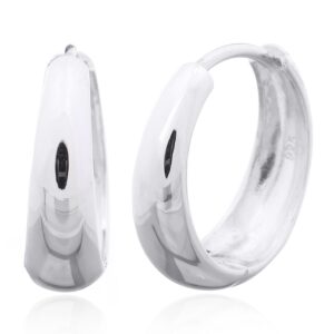 A pair of simple dome 925 sterling silver huggie earrings