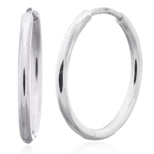 A pair of sterling silver 17 mm huggie hoop earrings