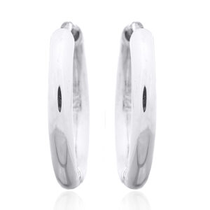 A pair of fourteen mm round huggie earrings 925 silver