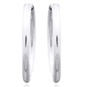 A pair of twenty mm round huggie 925 silver earrings