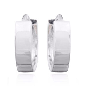 A pair of classic 3mm wide hinged 925 silver hoops