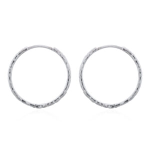 A pair of sterling silver groove hoop earrings