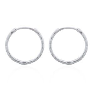 A pair of little grooves on hoops sterling silver