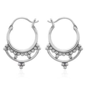 A pair of boho crown hoop earrings 925 sterling silver