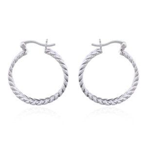 A pair of 925 sterling silver classic braided hoop earrings
