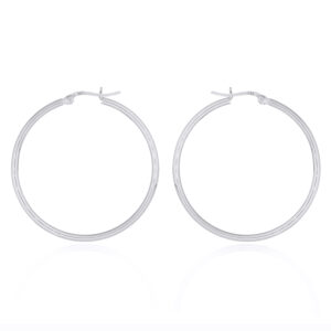A pair of classic 40mm sterling silver hoop earrings