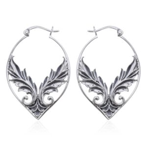 A pair of beautiful angel wings sterling silver hoops
