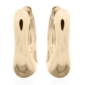 A pair of irregular shape statement gold plated clicker hoops