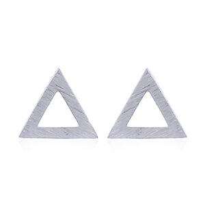 A pair of brushed 925 silver triangle stud earrings