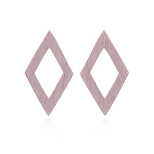 A pair of brushed silver diamond earrings rose gold plated