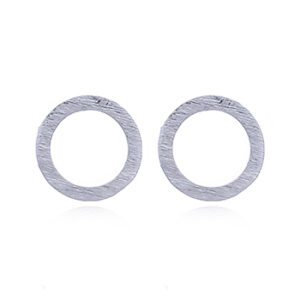 A pair of brushed 925 silver circle stud earrings
