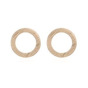 A pair of brushed silver 8mm circle studs gold plated