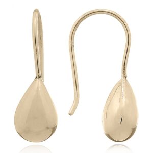 A pair of plain gold drop earrings