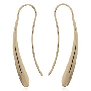 A pair of yellow gold plated eggplant drop earrings