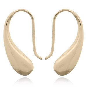 A pair of golden bud drop earrings