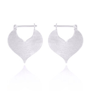 A pair of heart silver sterling 925 hoop earrings