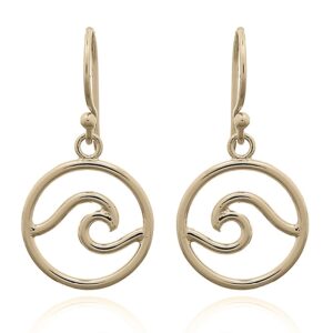 A pair of wave circlet gold plated hook earrings