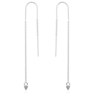 A pair of sterling silver spike thread earrings