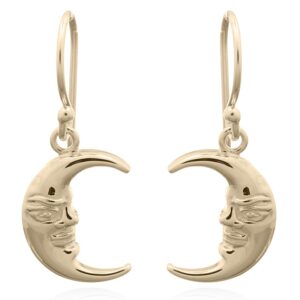A pair of 925 sterling silver mr. moon gold plated dangle earrings