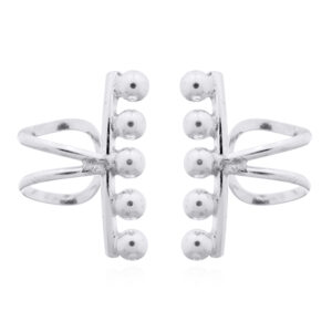 A pair of solid 925 silver balls ear cuff earrings