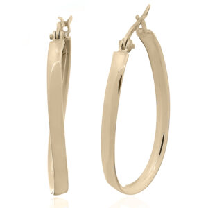 A pair of gold plated twisted oval hoops