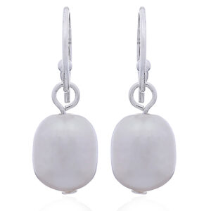 A pair of sterling silver freshwater white pearl dangle earrings