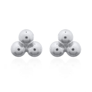 A pair of three dots triangle arrangement 925 silver stud earrings
