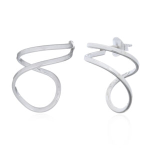 A pair of spin wire sterling silver stud earrings