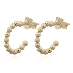 A pair of beaded huggie bijou yellow gold plated stud earrings