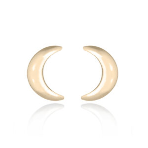 A pair of yellow gold 925 silver moon stud earrings